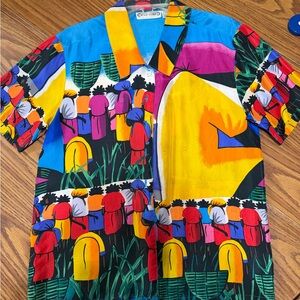 Vintage Wayne Rodger’s 100% silk short sleeve shirt
